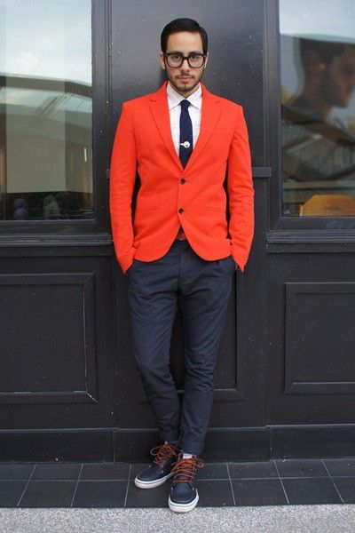 1 мужская мода стильные мужчины men in red 01