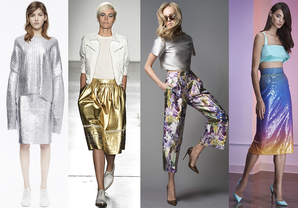 блестящие ткани мода 2016 весна тенденции