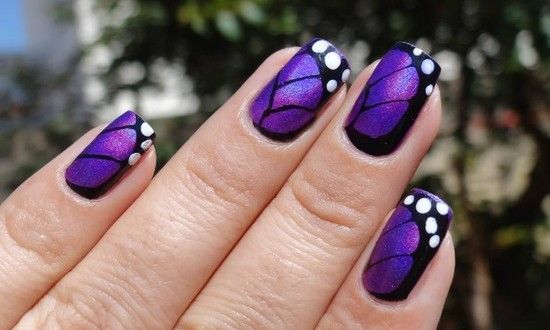 рисунок бабочка на ногтях  butterfly nail designs 08