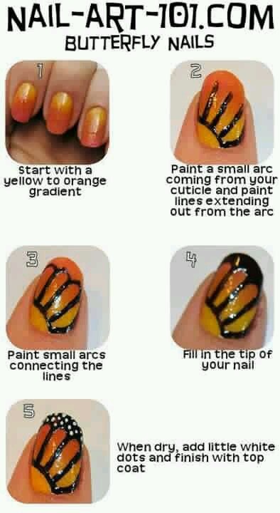 рисунок бабочка на ногтях  butterfly nail designs 09