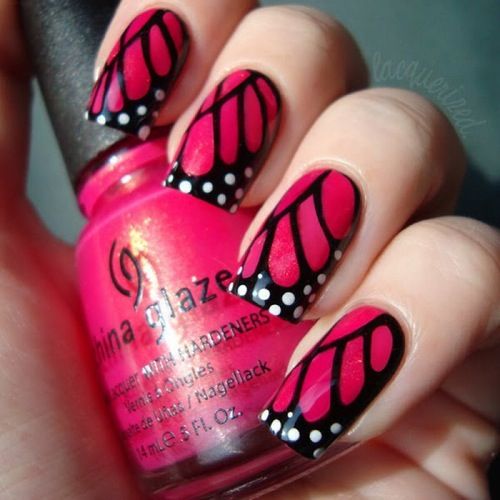 рисунок бабочка на ногтях  butterfly nail designs 10