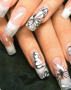 рисунок бабочка на ногтях  butterfly nail designs 18