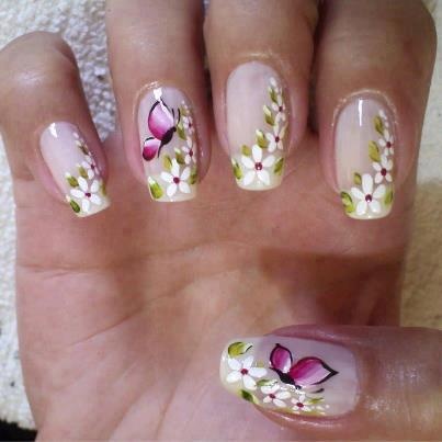 рисунок бабочка на ногтях  butterfly nail designs 20
